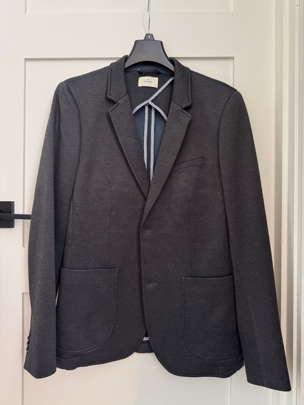 Men's Brown/Blue Knit Blazer - Classic Tailored Style